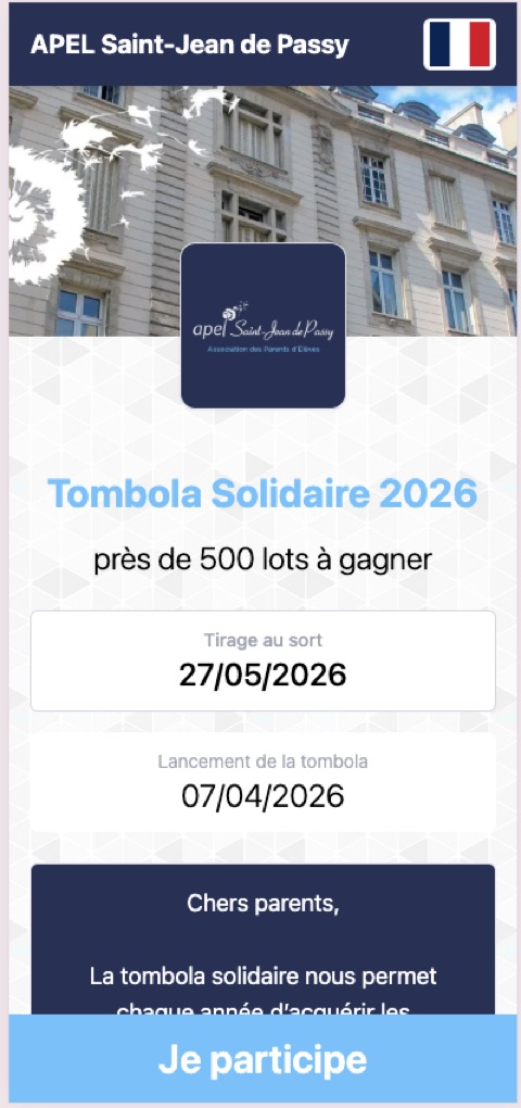 Sélection des tickets APEL Saint-Jean de Passy