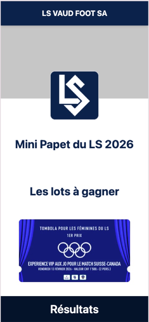 Sélection des tickets LS Vaud Foot SA