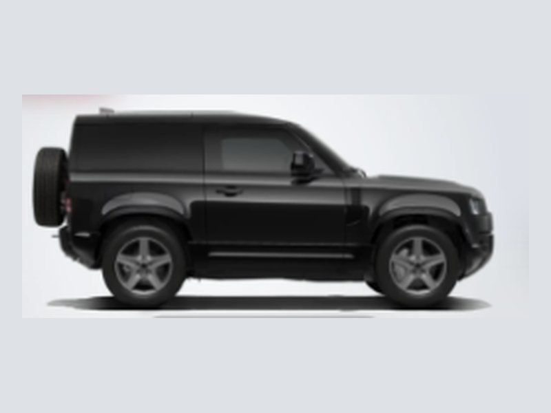Land Rover Defender 90 Hard Top noir, de profil — lot phare de la loterie solidaire EquiAction.