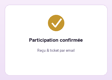 Bloc « Croisez les doigts » — confirmation de participation à la tombola Imagine for Margo, tickets envoyés par email