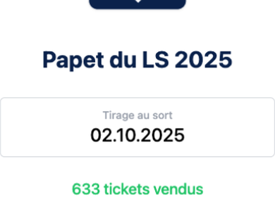 Recadrage de l'écran d'accueil — écusson du Lausanne-Sport et « Papet du LS 2025 ».